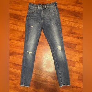 Express Dark Blue Distressed Denim Jeans size 6R